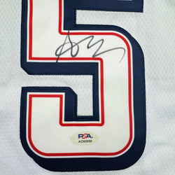 Autographed/Signed Anthony Edwards United States USA White Basketball Jersey PSA COA (ONLINE ORDER ONLY)
