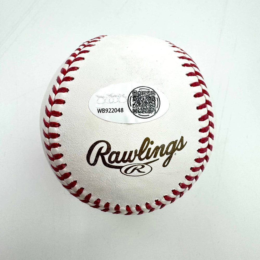 Autographed/Signed John Lackey 2016 World Series Rawlings Official Major League ROML Baseball JSA COA (ONLINE ORDER ONLY)