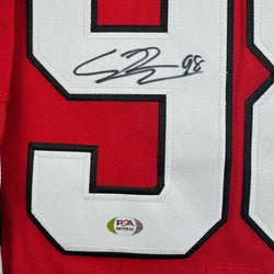 Autographed/Signed Connor Bedard Chicago Blackhawks Red Hockey Jersey PSA COA (ONLINE ORDER ONLY)