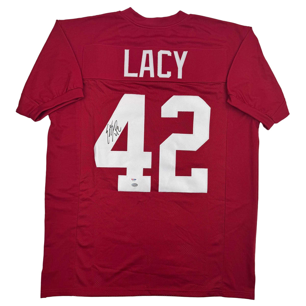 Autographed/Signed Eddie Lacy Alabama Red College Football Jersey PSA COA (ONLINE ORDER ONLY)