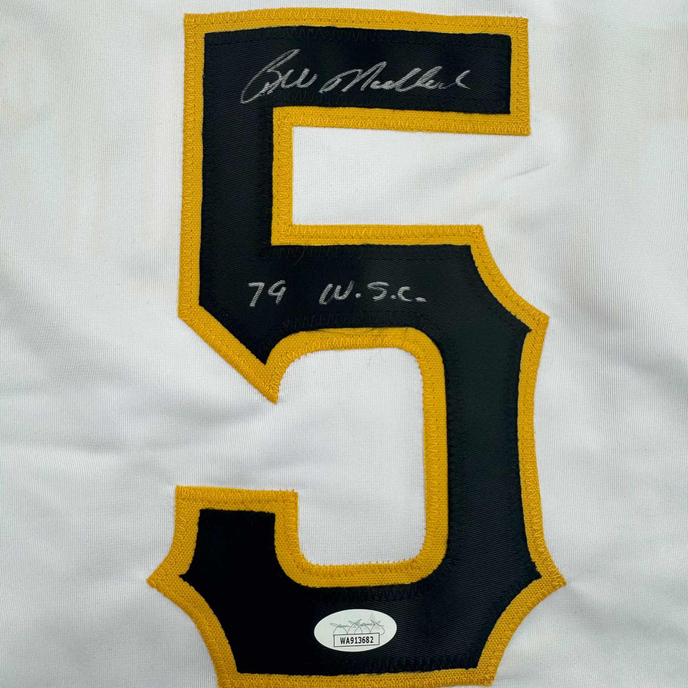 Autographed/Signed Bill Madlock Pittsburgh White Baseball Jersey JSA COA (ONLINE ORDER ONLY)