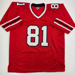 Autographed/Signed Billy White Shoes Johnson Atlanta Red Football Jersey JSA COA (ONLINE ORDER ONLY)