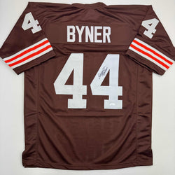 Autographed/Signed Earnest Byner Cleveland Brown Football Jersey JSA COA (ONLINE ORDER ONLY)