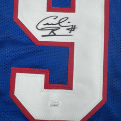 Autographed/Signed Cornelius Bennett Buffalo Blue Football Jersey JSA COA (ONLINE ORDER ONLY)