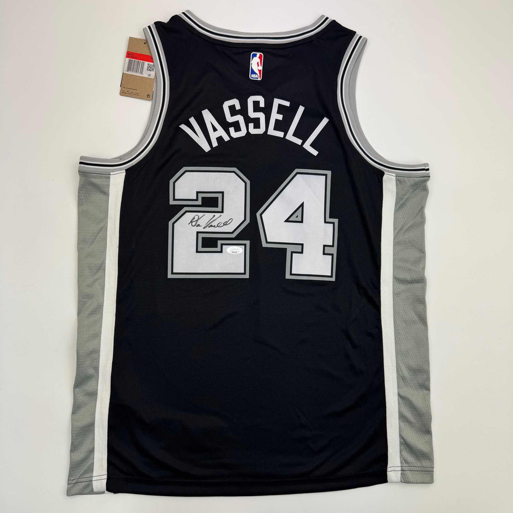 Autographed/Signed Devin Vassell San Antonio Black Basketball Jersey JSA COA (ONLINE ORDER ONLY)