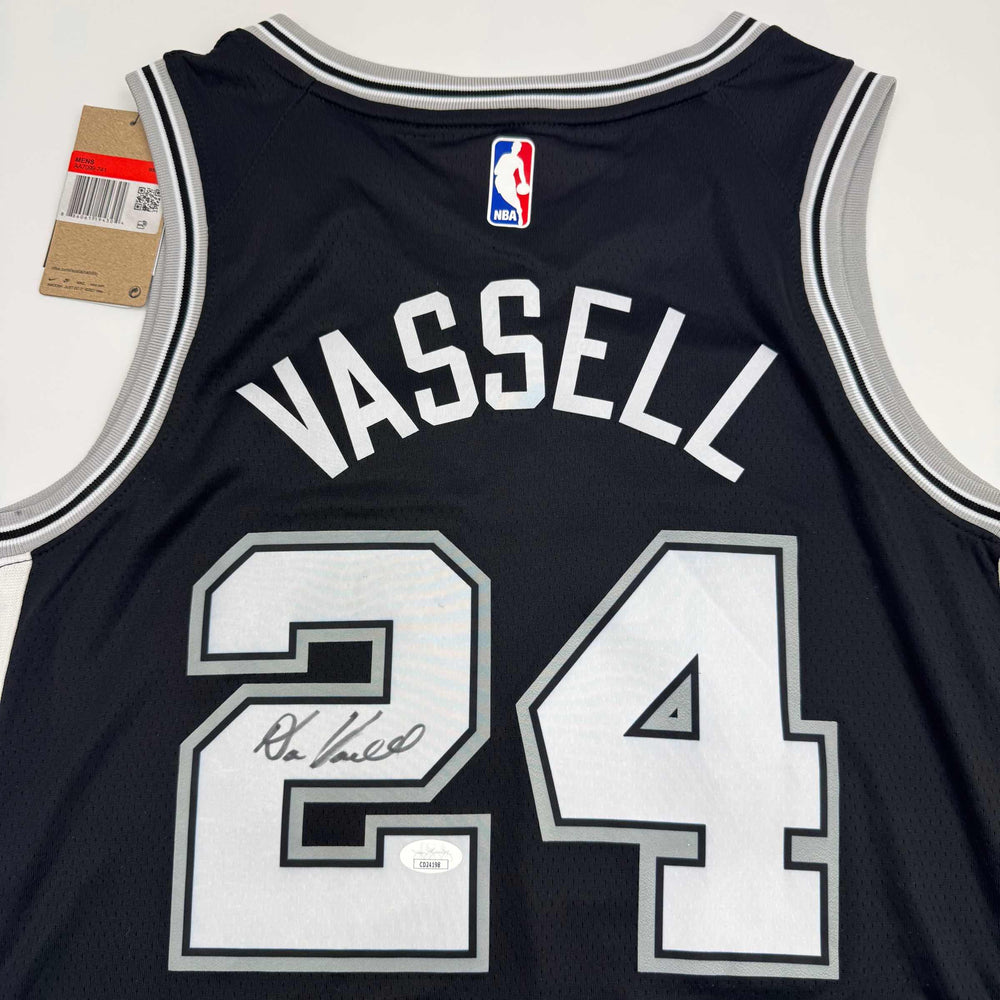Autographed/Signed Devin Vassell San Antonio Black Basketball Jersey JSA COA (ONLINE ORDER ONLY)