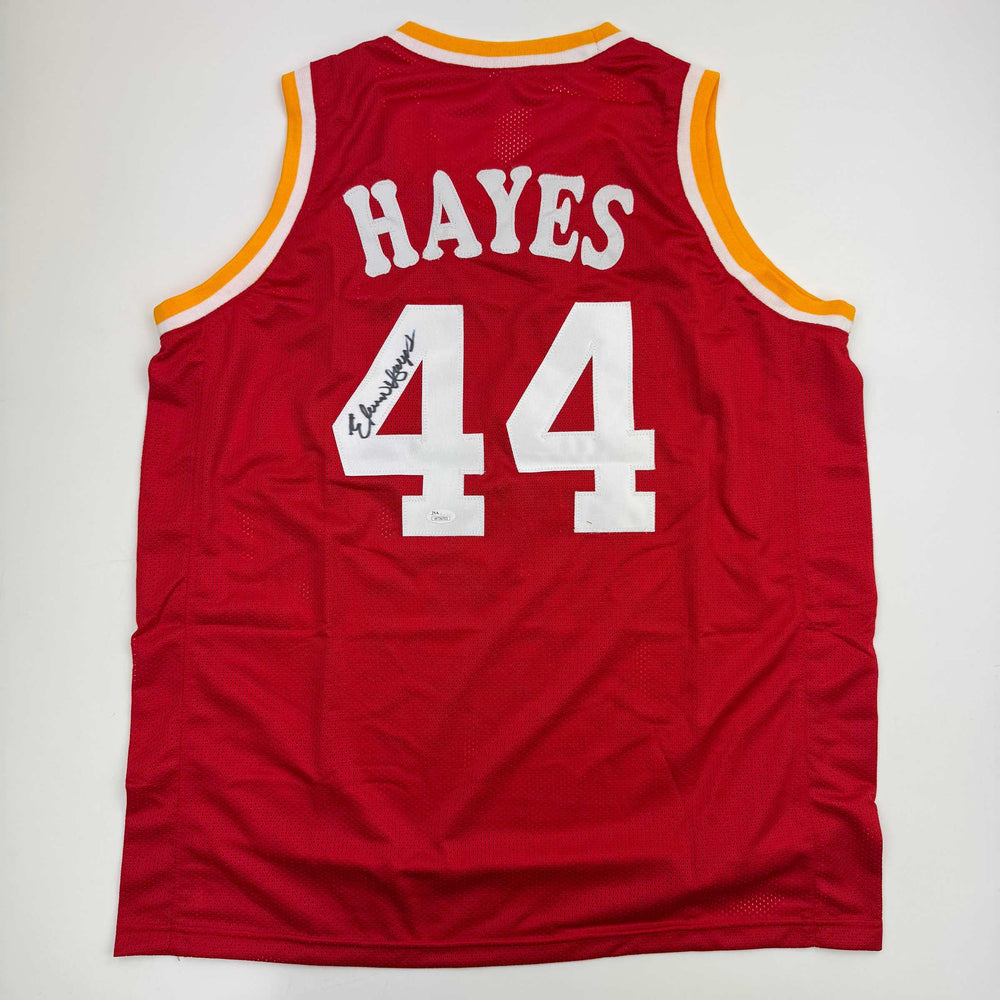 Autographed/Signed Elvin Hayes Houston Red Basketball Jersey JSA COA (ONLINE ORDER ONLY)