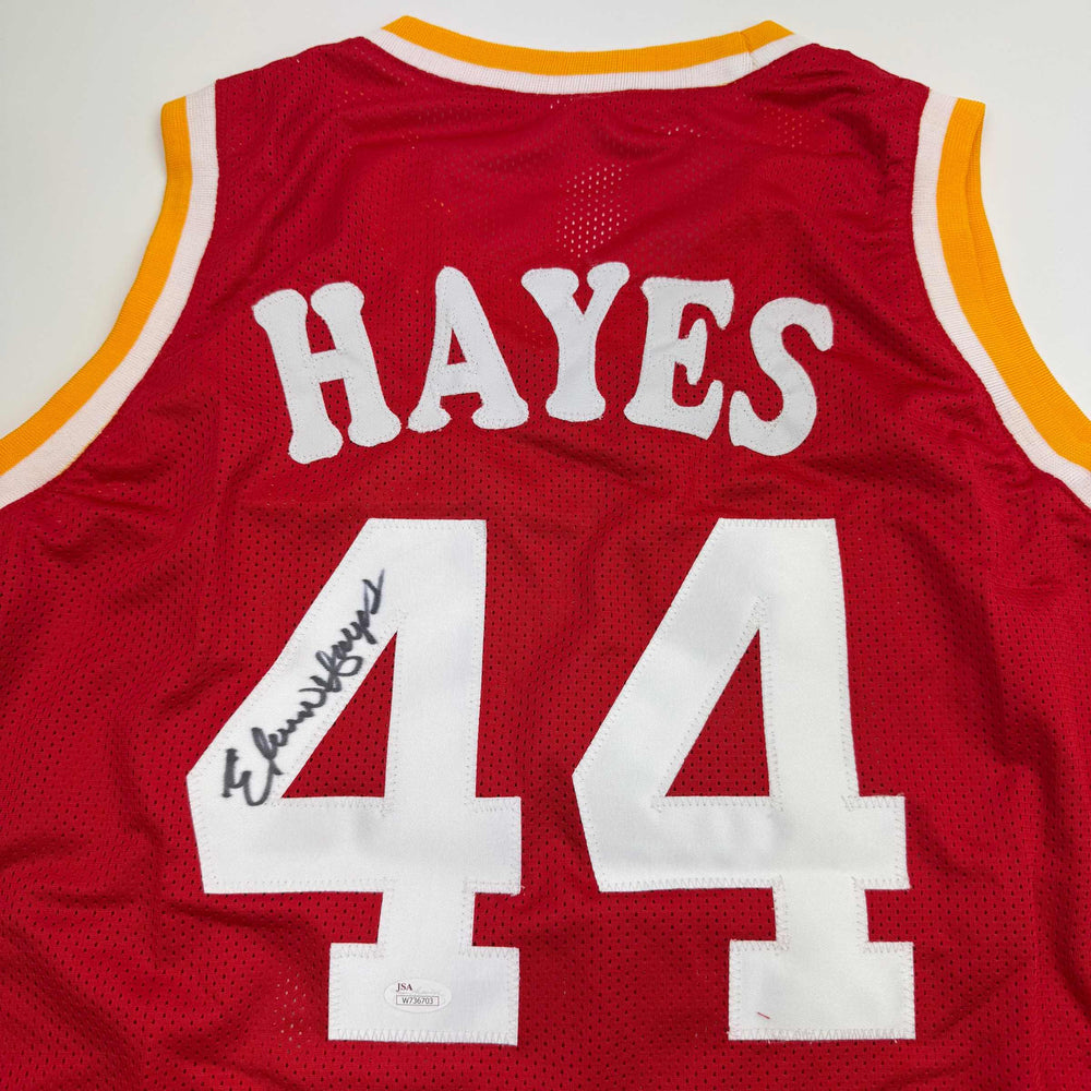 Autographed/Signed Elvin Hayes Houston Red Basketball Jersey JSA COA (ONLINE ORDER ONLY)