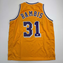 Autographed/Signed Kurt Rambis Los Angeles LA Yellow Basketball Jersey Beckett BAS COA (ONLINE ORDER ONLY)