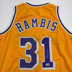 Autographed/Signed Kurt Rambis Los Angeles LA Yellow Basketball Jersey Beckett BAS COA (ONLINE ORDER ONLY)