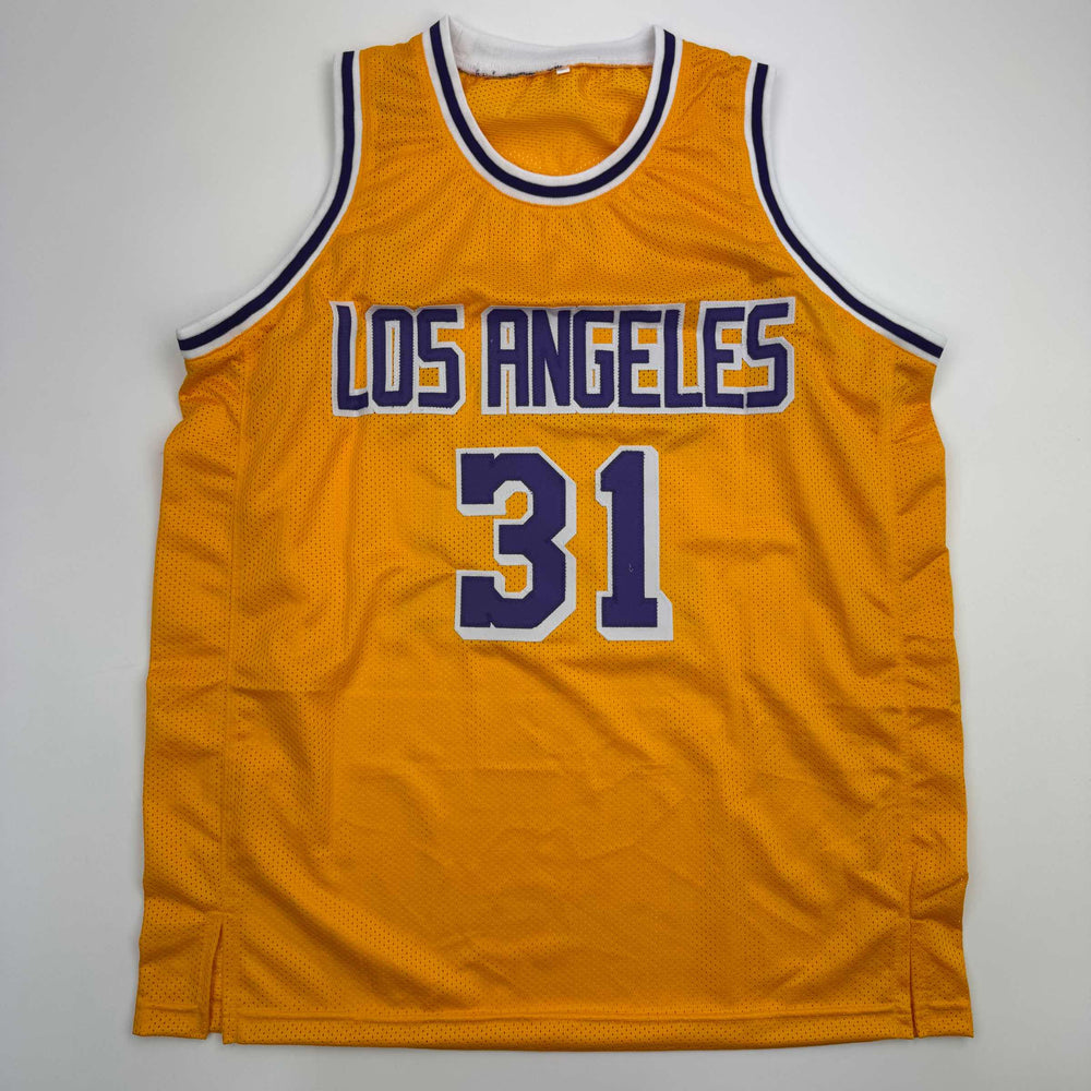 Autographed/Signed Kurt Rambis Los Angeles LA Yellow Basketball Jersey Beckett BAS COA (ONLINE ORDER ONLY)