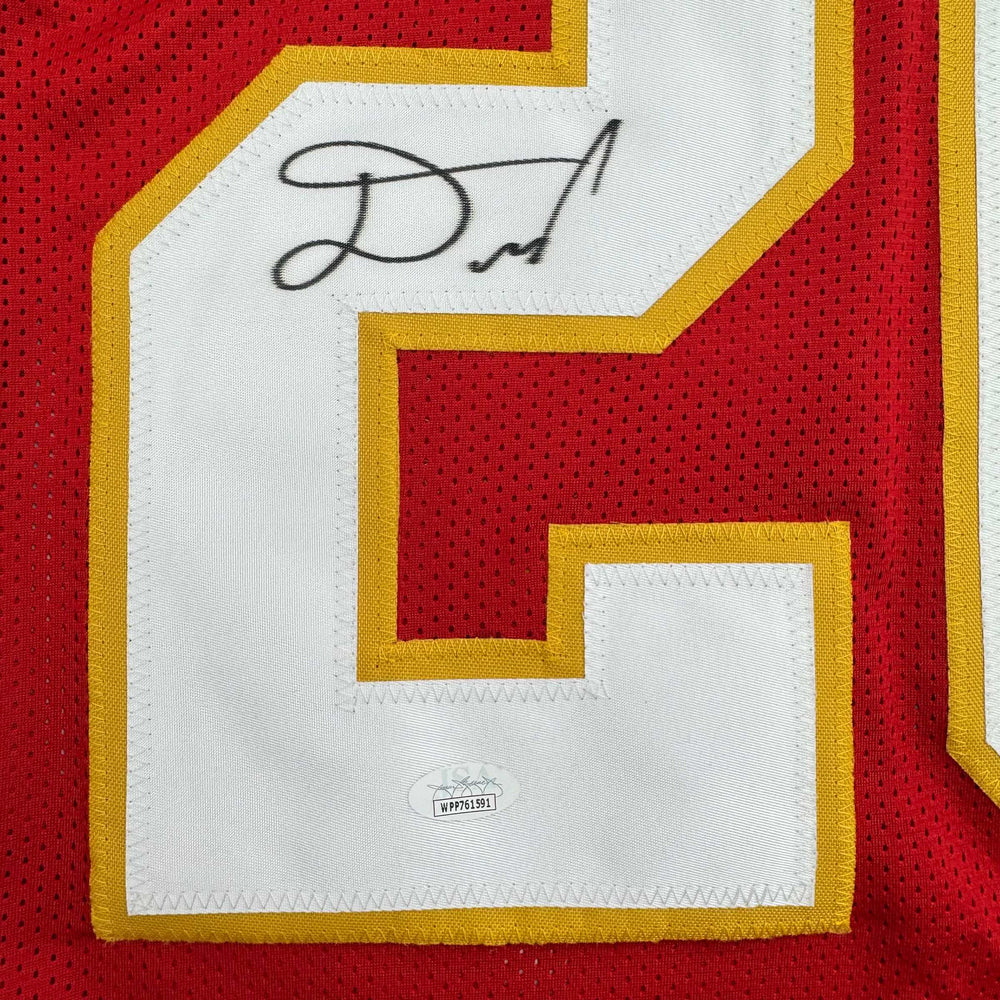Autographed/Signed Damien Williams Kansas City Red Football Jersey JSA COA (ONLINE ORDER ONLY)