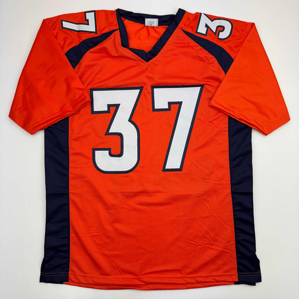 Autographed/Signed R.J RJ Harvey Denver Orange Football Jersey JAS COA (ONLINE ORDER ONLY)