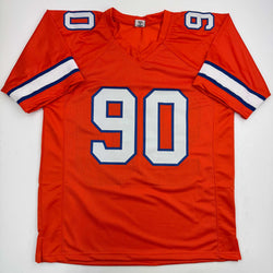 Autographed/Signed Neil Smith Denver Retro Orange Football Jersey JSA COA (ONLINE ORDER ONLY)