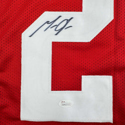 Autographed/Signed Melvin Gordon Wisconsin Red College Football Jersey JSA COA (ONLINE ORDER ONLY)