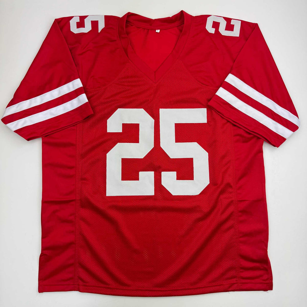 Autographed/Signed Melvin Gordon Wisconsin Red College Football Jersey JSA COA (ONLINE ORDER ONLY)