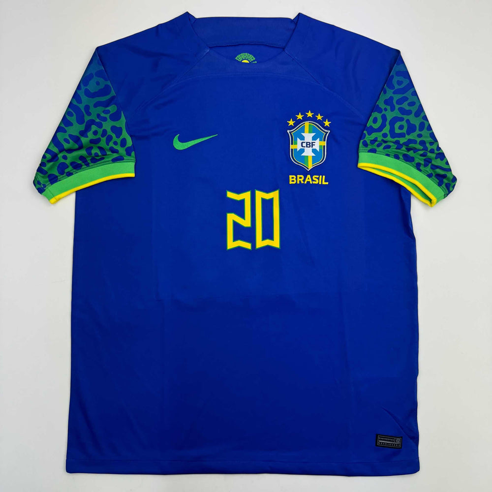 Autographed/Signed Vini Vinicius Jr. Brazil Blue Soccer Jersey Beckett BAS COA (ONLINE ORDER ONLY)