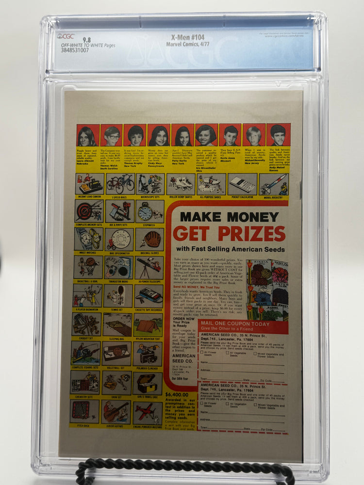 X-Men #104 CGC 9.8 Blue Label 1977 [IN STOCK] (ONLINE ORDER ONLY)