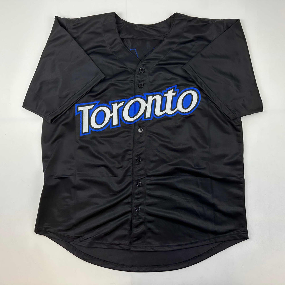 Facsimile Autographed Roy Halladay Toronto Black Reprint Laser Auto Baseball Jersey Size Men's XL (ONLINE ORDER ONLY)