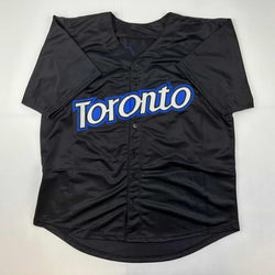 Facsimile Autographed Roy Halladay Toronto Black Reprint Laser Auto Baseball Jersey Size Men's XL (ONLINE ORDER ONLY)