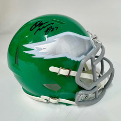 Autographed/Signed Quinyon Mitchell Philadelphia Eagles Kelly Green Mini Football Helmet JSA COA (ONLINE ORDER ONLY)