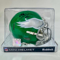 Autographed/Signed Quinyon Mitchell Philadelphia Eagles Kelly Green Mini Football Helmet JSA COA (ONLINE ORDER ONLY)