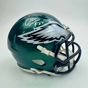 Autographed/Signed Quinyon Mitchell Philadelphia Eagles Green Mini Football Helmet JSA COA (ONLINE ORDER ONLY)