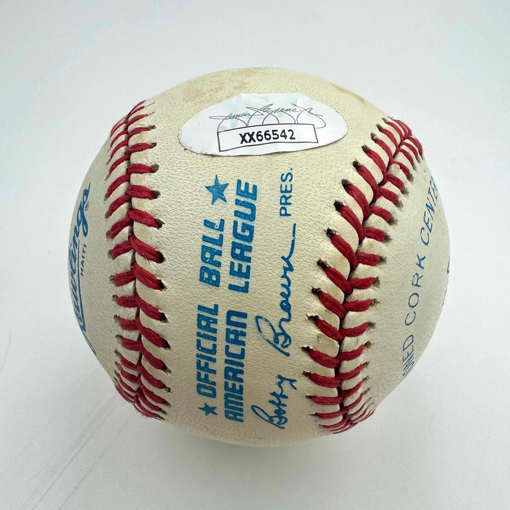 Autographed/Signed Mickey Mantle Rawlings Official American League ROA Sweet Spot Baseball JSA 9 Graded LOA (ONLINE ORDER ONLY)