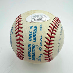 Autographed/Signed Mickey Mantle Rawlings Official American League ROA Sweet Spot Baseball JSA 9 Graded LOA (ONLINE ORDER ONLY)