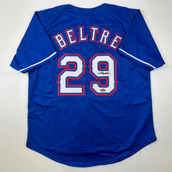 Facsimile Autographed Adrian Beltre Texas Blue Reprint Laser Auto Baseball Jersey Size Men's XL (ONLINE ORDER ONLY)