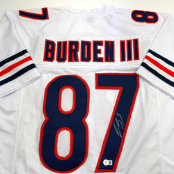 Autographed/Signed Luther Burden Chicago White Football Jersey Beckett BAS COA (ONLINE ORDER ONLY)