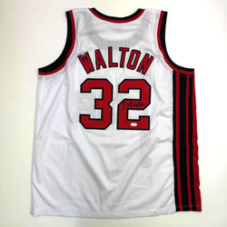 Autographed/Signed Bill Walton Portland White Basketball Jersey JSA COA (ONLINE ORDER ONLY)