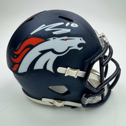 Autographed/Signed Bo Nix Denver Broncos Football Mini Helmet Fanatics COA (ONLINE ORDER ONLY)