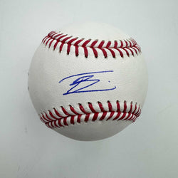 Autographed/Signed Tanner Bibee Rawlings Official Major League Baseball ROML Fanatics COA (ONLINE ORDER ONLY)