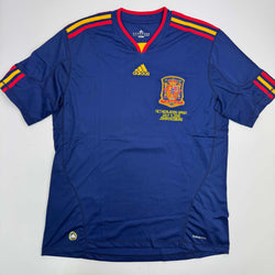 Autographed/Signed Andres Iniesta Spain Blue World Cup Soccer Futbol Jersey Beckett BAS COA (ONLINE ORDER ONLY)