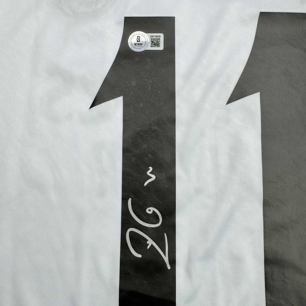 Autographed/Signed Rodrygo Silva de Goes Real Madrid White Soccer Jersey Beckett BAS COA (ONLINE ORDER ONLY)