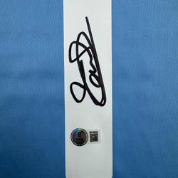 Autographed/Signed Thibaut Courtois Real Madrid Blue Soccer Jersey Beckett BAS COA (ONLINE ORDER ONLY)