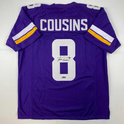 Facsimile Autographed Kirk Cousins Minnesota Purple Reprint Laser Auto Football Jersey Size Men's XL (ONLINE ORDER ONLY)