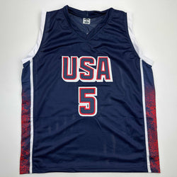 Facsimile Autographed Anthony Edwards 2024 United States Team USA Blue Reprint Laser Auto Basketball Jersey Size Men's XL (ONLINE ORDER ONLY)