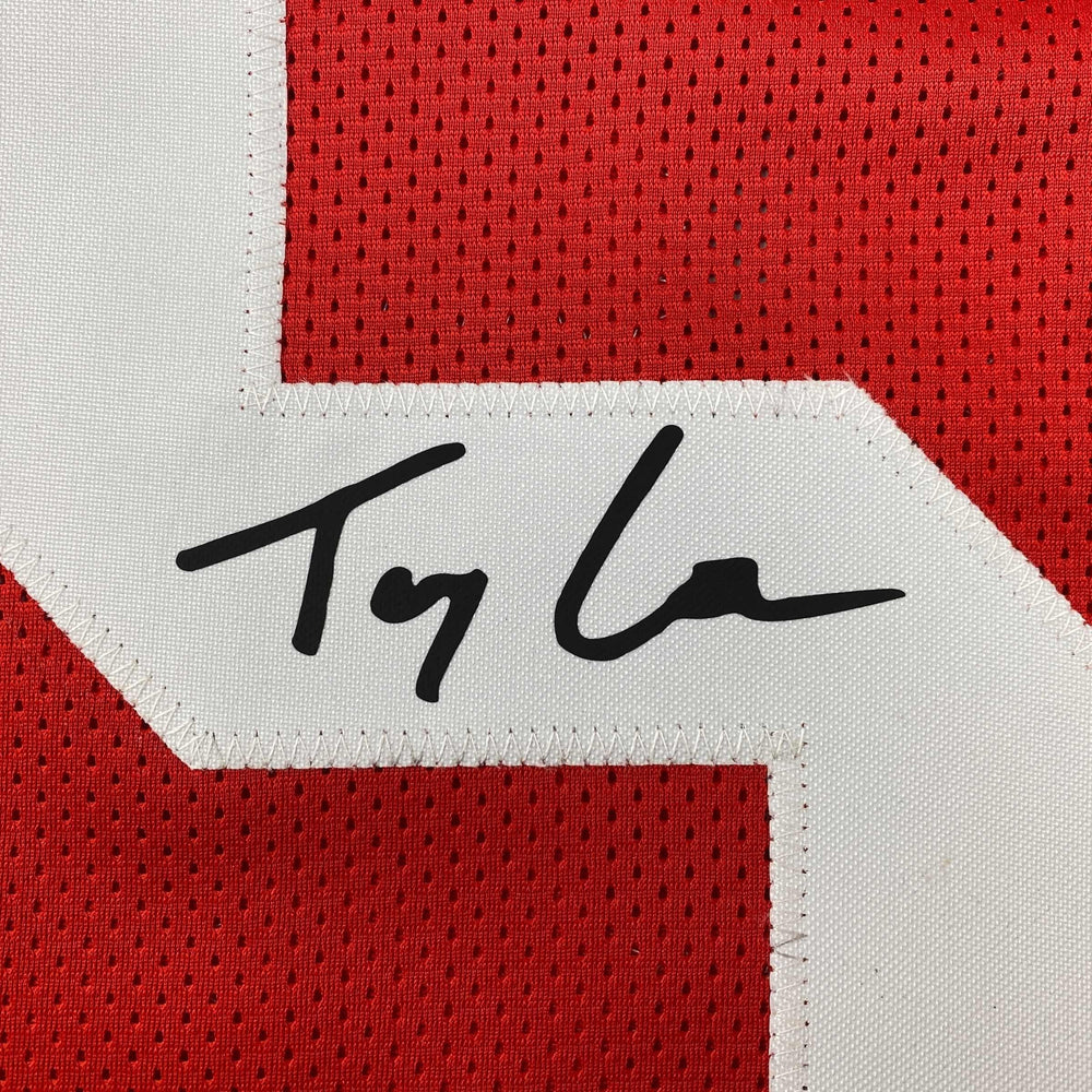 Facsimile Autographed Trey Lance San Francisco Red Reprint Laser Auto Football Jersey Size Men's XL (ONLINE ORDER ONLY)