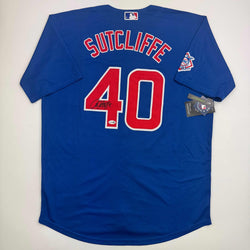 Autographed/Signed Rick Sutcliffe Chicago Blue Baseball Jersey Beckett BAS COA (ONLINE ORDER ONLY)