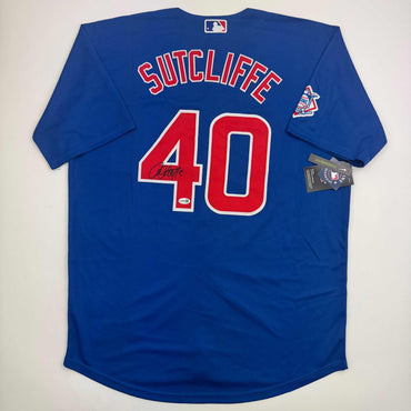 Autographed/Signed Rick Sutcliffe Chicago Blue Baseball Jersey Beckett BAS COA (ONLINE ORDER ONLY)
