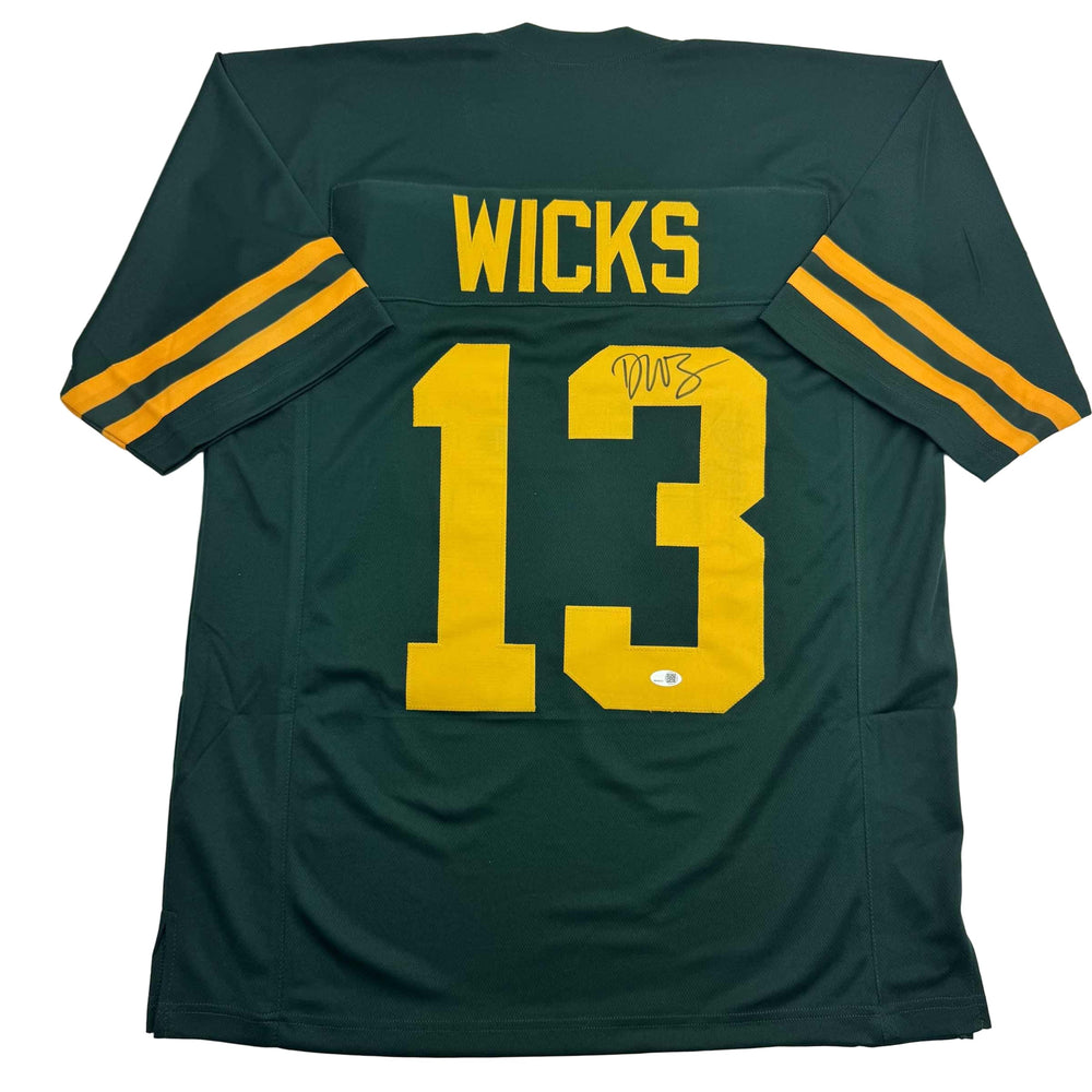 Autographed/Signed Dontayvion Wicks Green Bay Color Rush Football Jersey JSA COA (ONLINE ORDER ONLY)