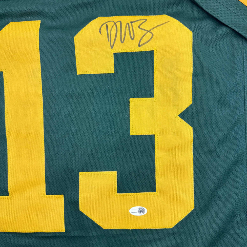 Autographed/Signed Dontayvion Wicks Green Bay Color Rush Football Jersey JSA COA (ONLINE ORDER ONLY)