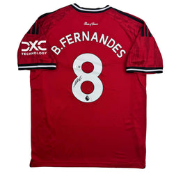 Autographed/Signed Bruno Fernandes Manchester United Red Soccer Jersey Beckett BAS COA (ONLINE ORDER ONLY)