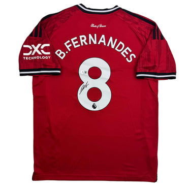Autographed/Signed Bruno Fernandes Manchester United Red Soccer Jersey Beckett BAS COA (ONLINE ORDER ONLY)