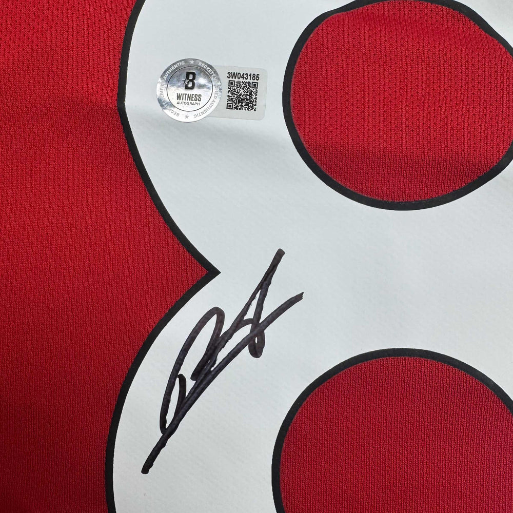 Autographed/Signed Bruno Fernandes Manchester United Red Soccer Jersey Beckett BAS COA (ONLINE ORDER ONLY)