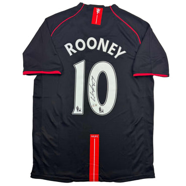 Autographed/Signed Wayne Rooney Manchester United Black 2008 Soccer Jersey Beckett BAS COA (ONLINE ORDER ONLY)