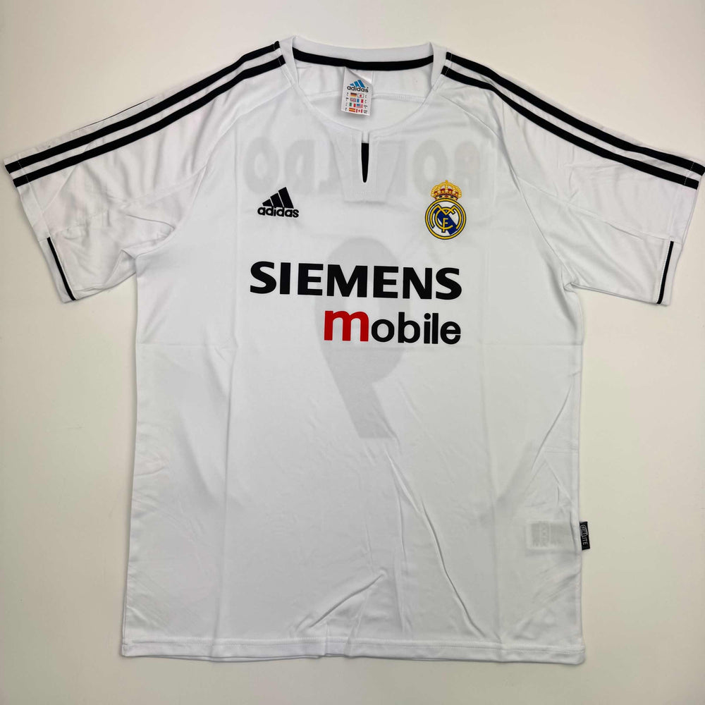Autographed/Signed Ronaldo Nazario Real Madrid White Soccer Jersey Beckett BAS COA (ONLINE ORDER ONLY)