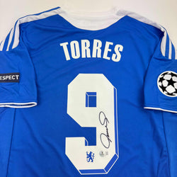 Autographed/Signed Fernando Torres Chelsea FC Blue Soccer Futbol Jersey Beckett BAS COA (ONLINE ORDER ONLY)